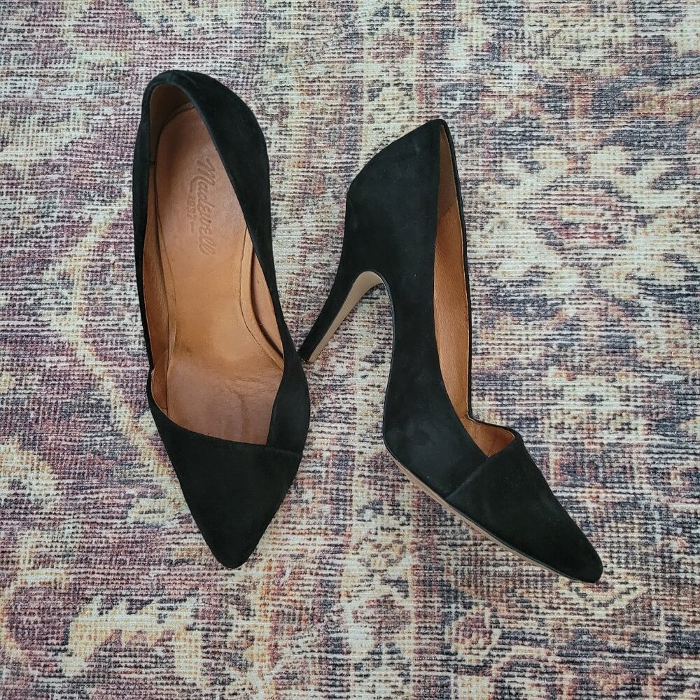 Madewell Mira Black Suede Leather Pumps Size 10